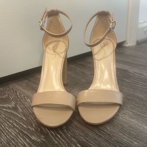 Sam Edelman natural ankle strap heels